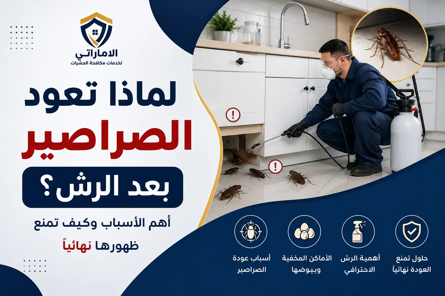 لماذا تعود الصراصير بعد الرش؟
